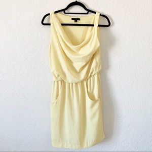 Banana Republic Soft Yellow Cowl Neck Pocket Dress